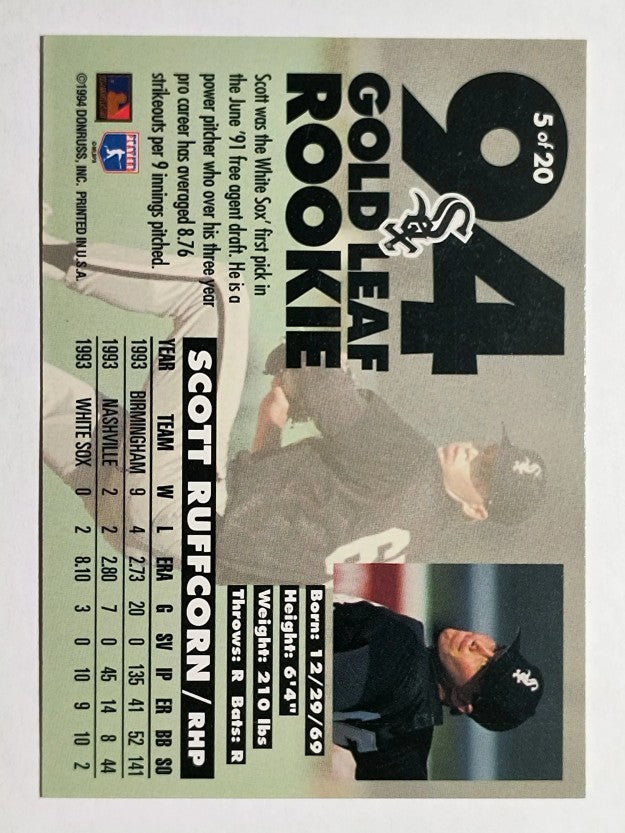 1994 Leaf Gold Rookies #5 Scott Ruffcorn