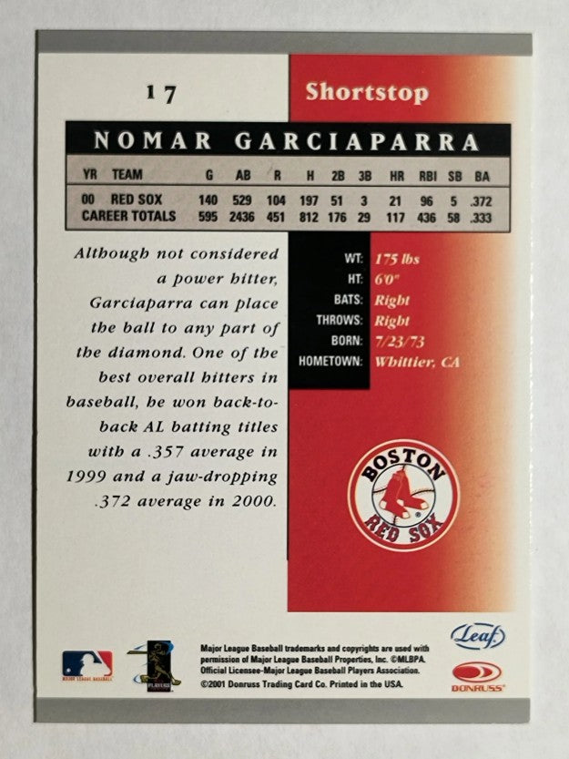 2001 Leaf Certified Materials #17 Nomar Garciaparra