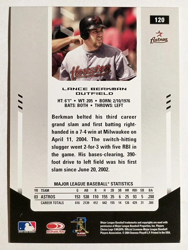 2004 Leaf Certified Materials #120 Lance Berkman