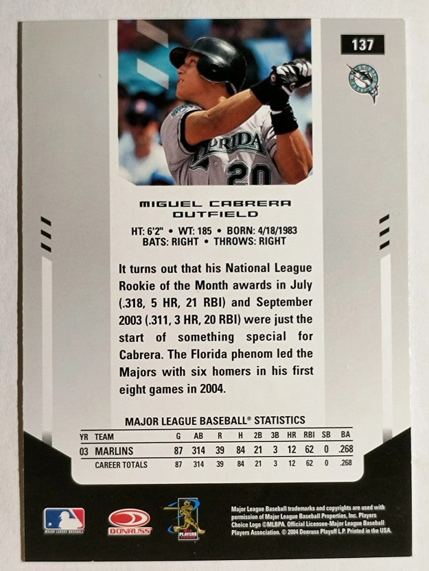2004 Leaf Certified Materials #137 Miguel Cabrera