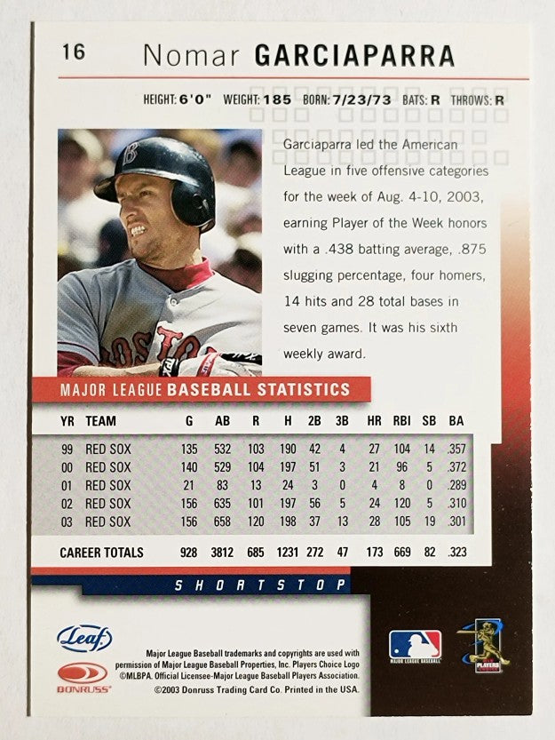 2004 Leaf #16 Nomar Garciaparra