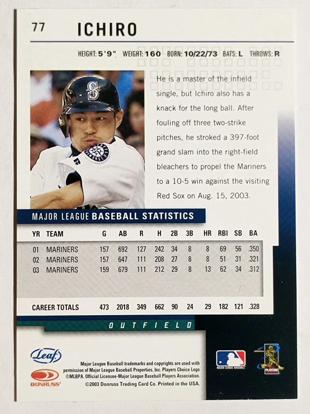 2004 Leaf Second Edition #77 Ichiro Suzuki