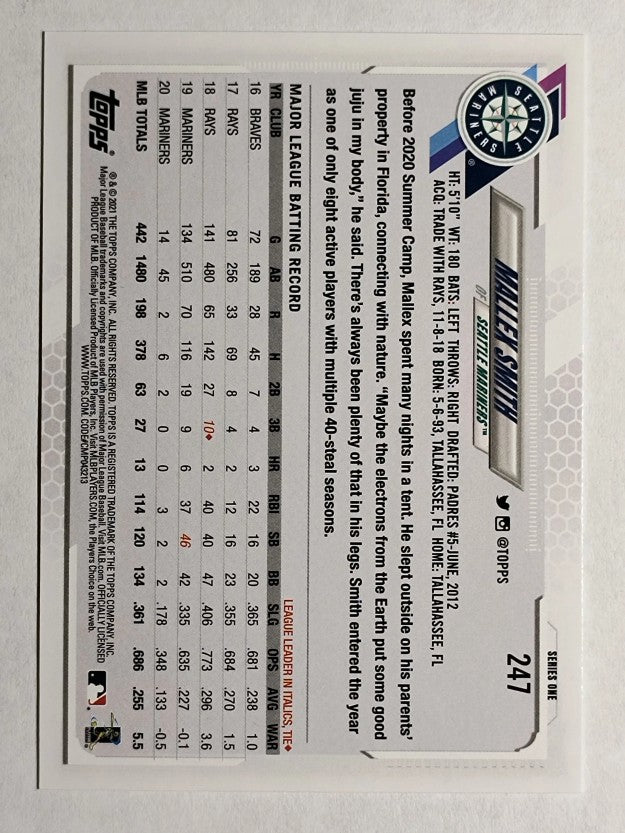 2021 Topps #247 Mallex Smith