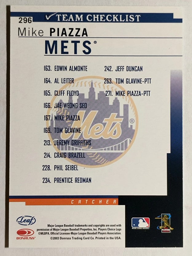 2004 Leaf Second Edition #296 Mike Piazza TC