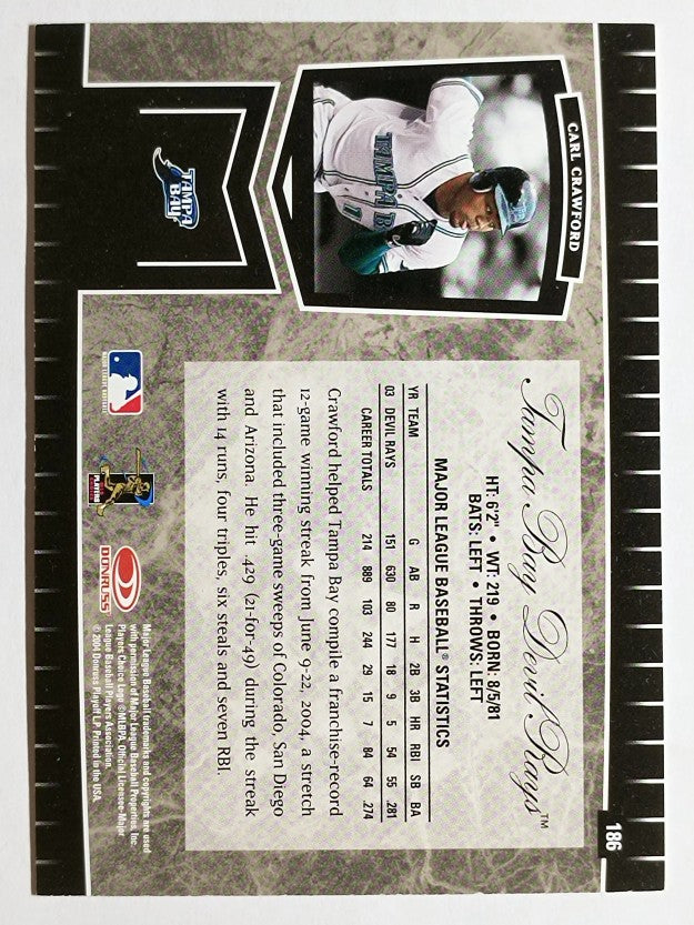2004 Leaf Certified Cuts #186 Carl Crawford