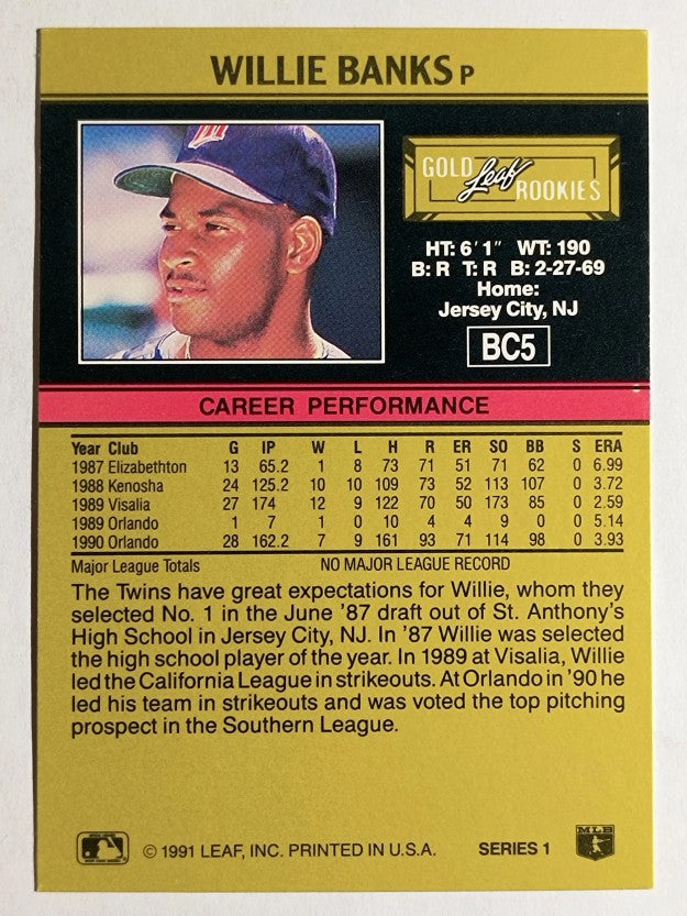 1991 Leaf Gold Rookies #BC5 Willie Banks