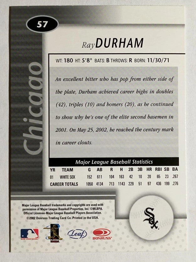 2002 Leaf Certified #57 Ray Durham