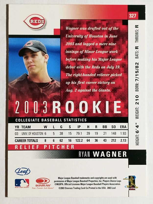 2003 Leaf #327 Ryan Wagner ROO RC
