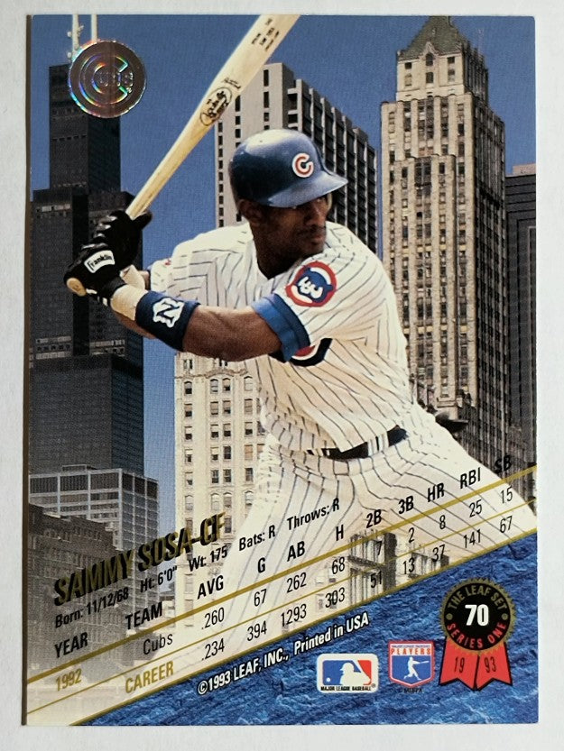 1993 Leaf #70 Sammy Sosa