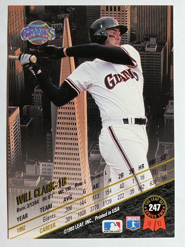 1993 Leaf #247 Will Clark
