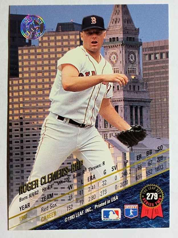 1993 Leaf #279 Roger Clemens