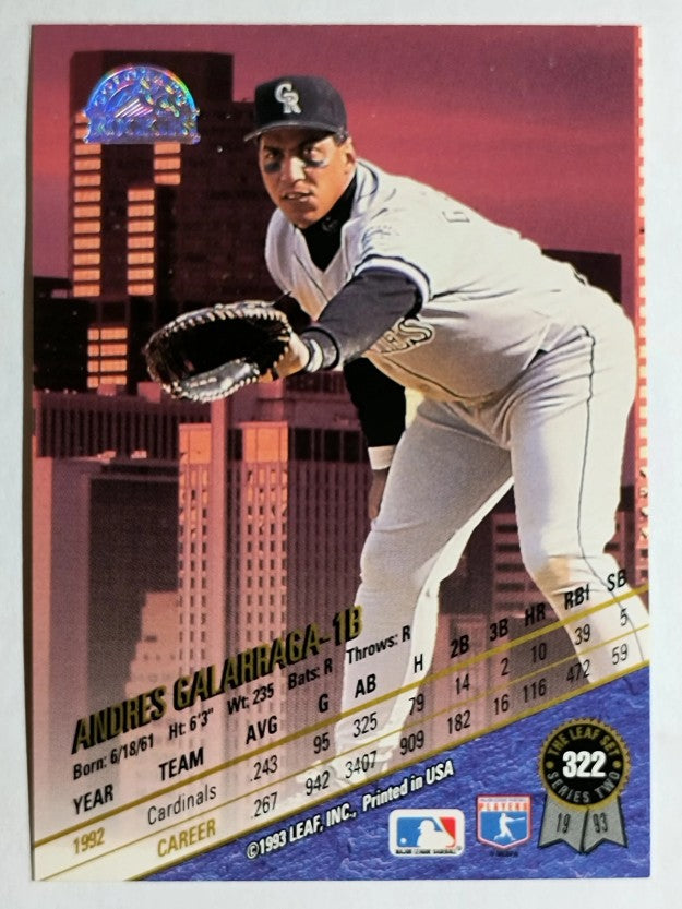 1993 Leaf #322 Andres Galarraga