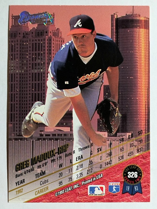 1993 Leaf #326 Greg Maddux