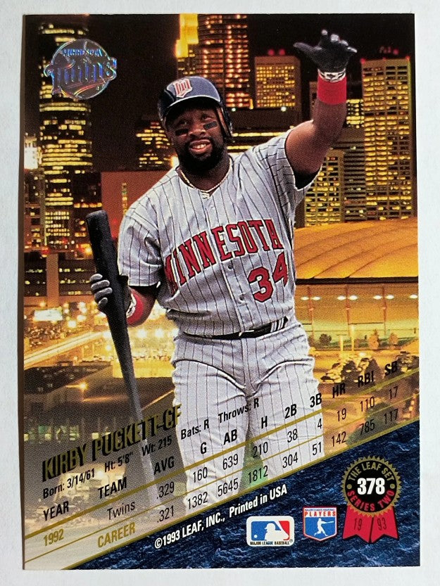 1993 Leaf #378 Kirby Puckett