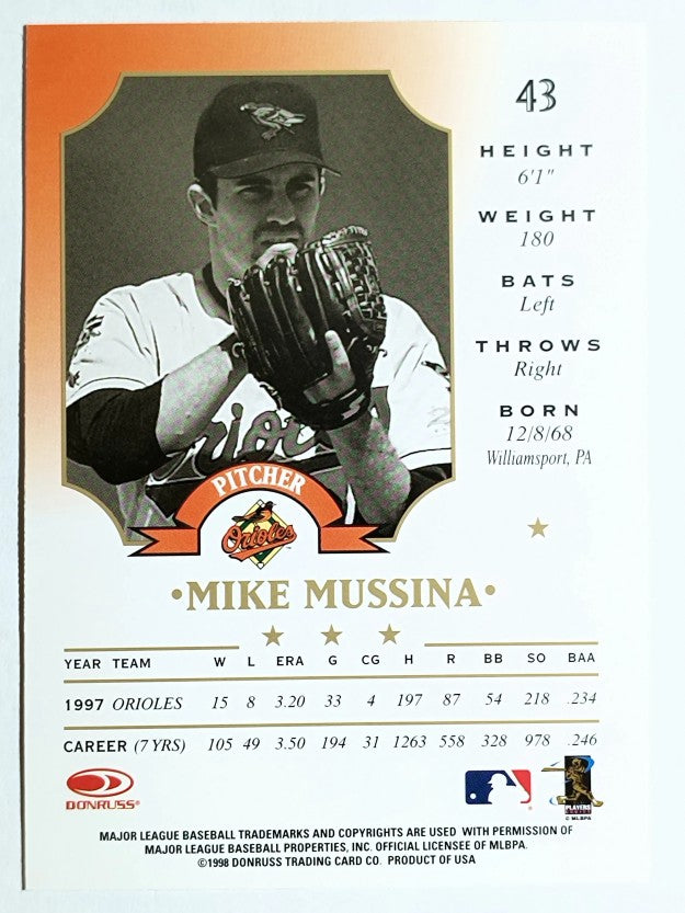 1998 Leaf #43 Mike Mussina