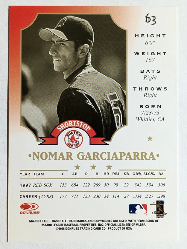 1998 Leaf #63 Nomar Garciaparra