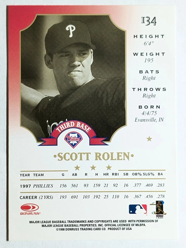 1998 Leaf #134 Scott Rolen