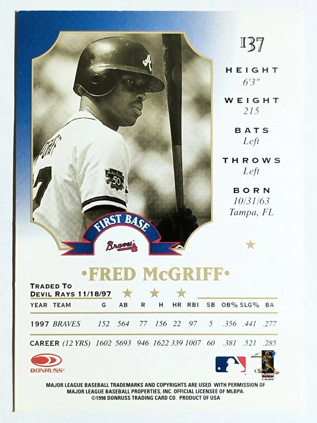 1998 Leaf #137 Fred McGriff