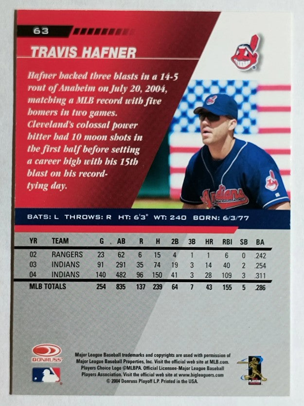 2005 Leaf #63 Travis Hafner