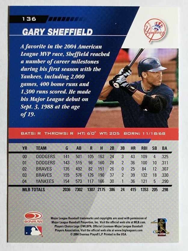 2005 Leaf #136 Gary Sheffield