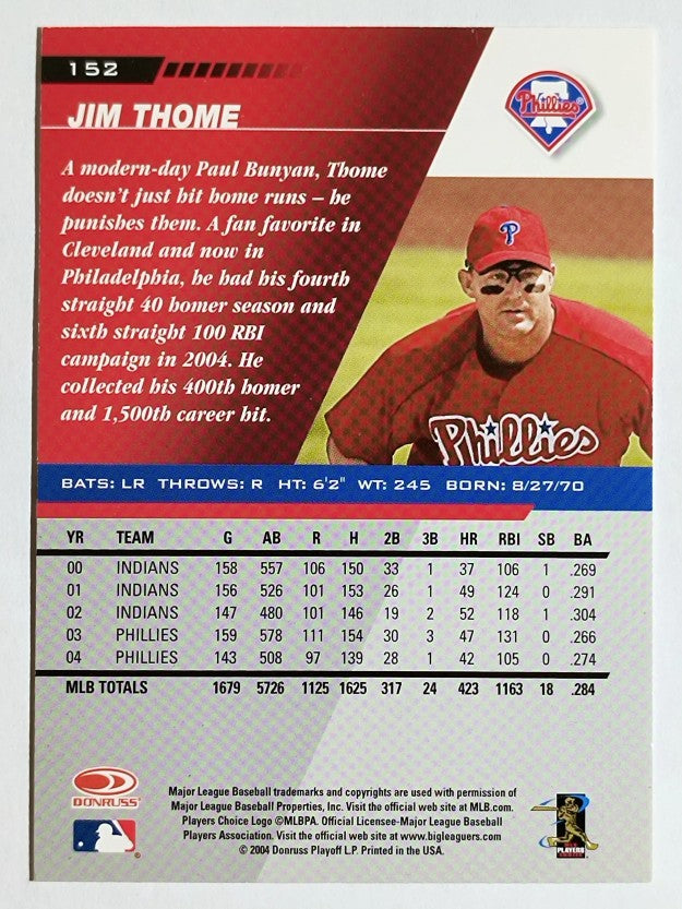 2005 Leaf #152 Jim Thome