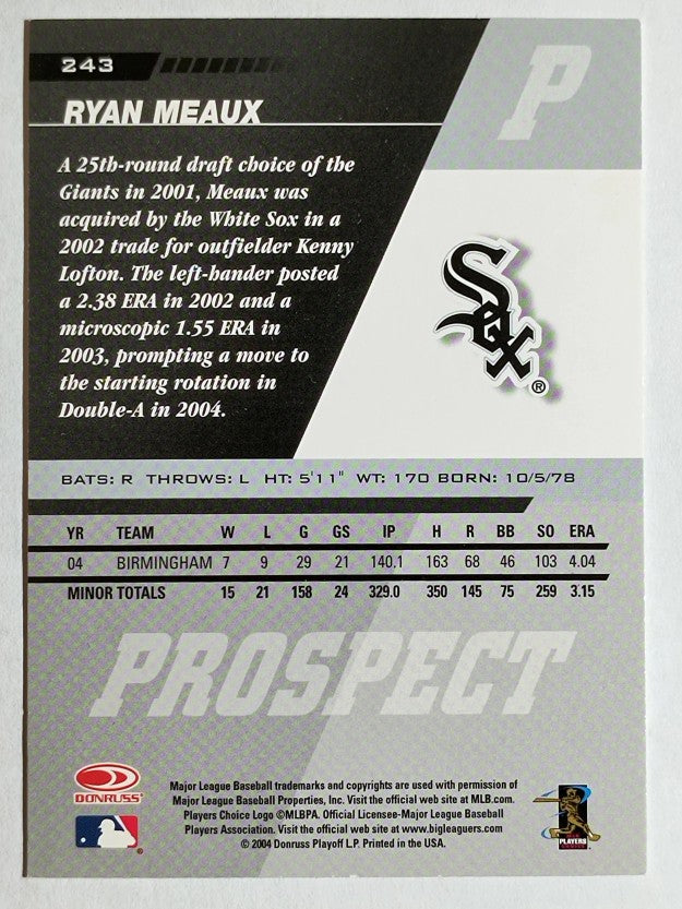 2005 Leaf #243 Ryan Meaux PROS