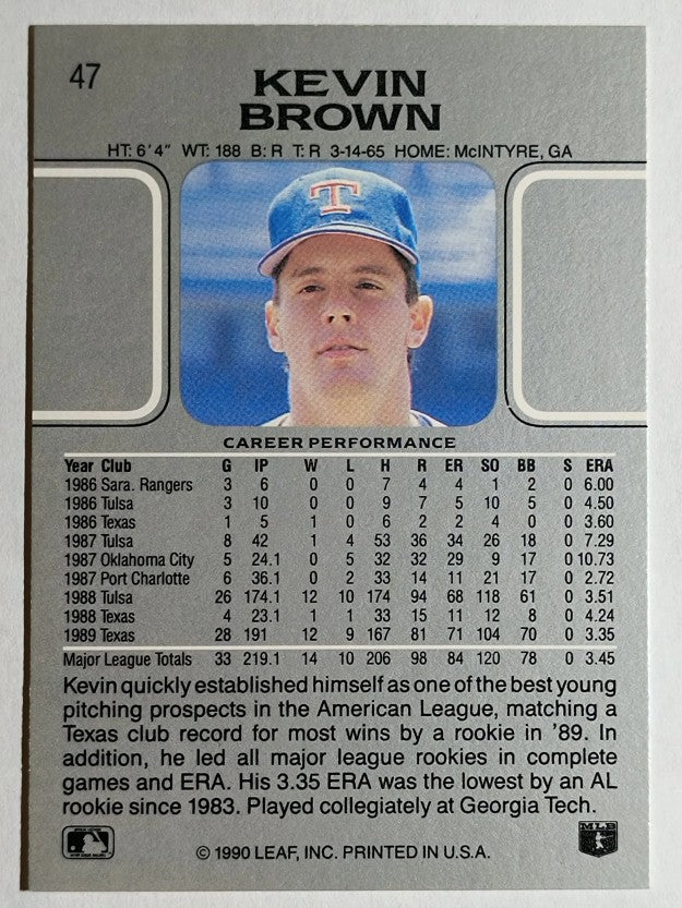 1990 Leaf #47 Kevin Brown