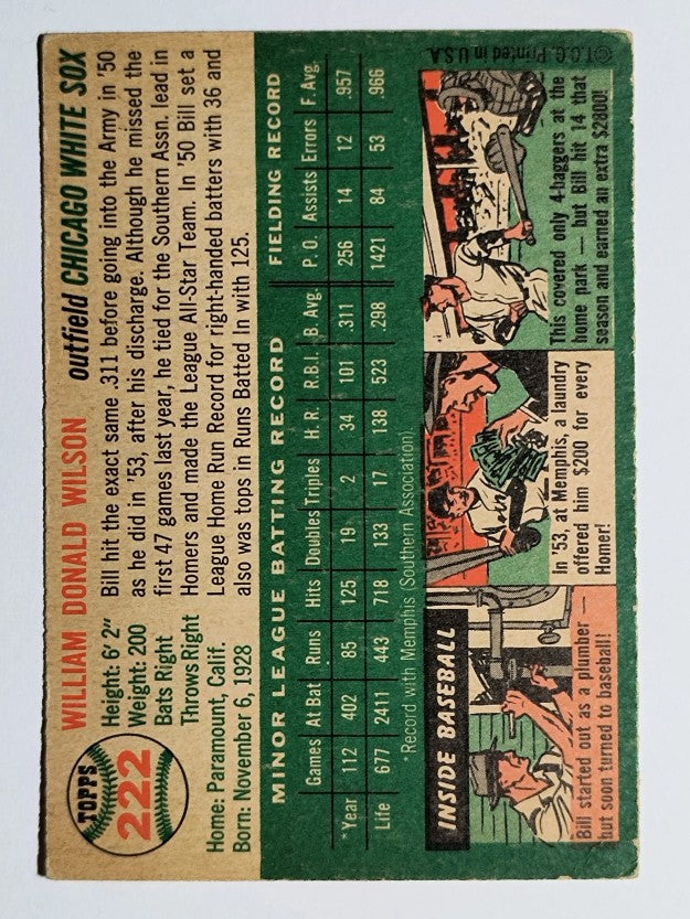 1954 Topps #58 Bob Wilson (EX)