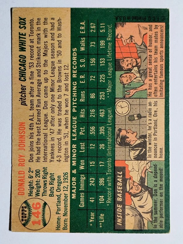 1954 Topps #146 Don Johnson (VG)