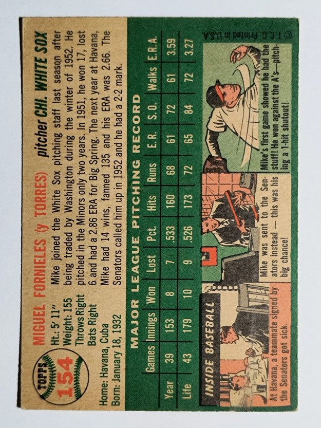 1954 Topps #154 Mike Fornieles RC (EX)
