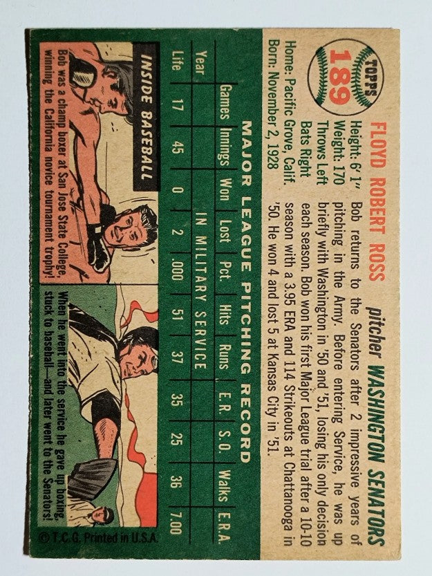 1954 Topps #189 Bob Ross (EXMT)