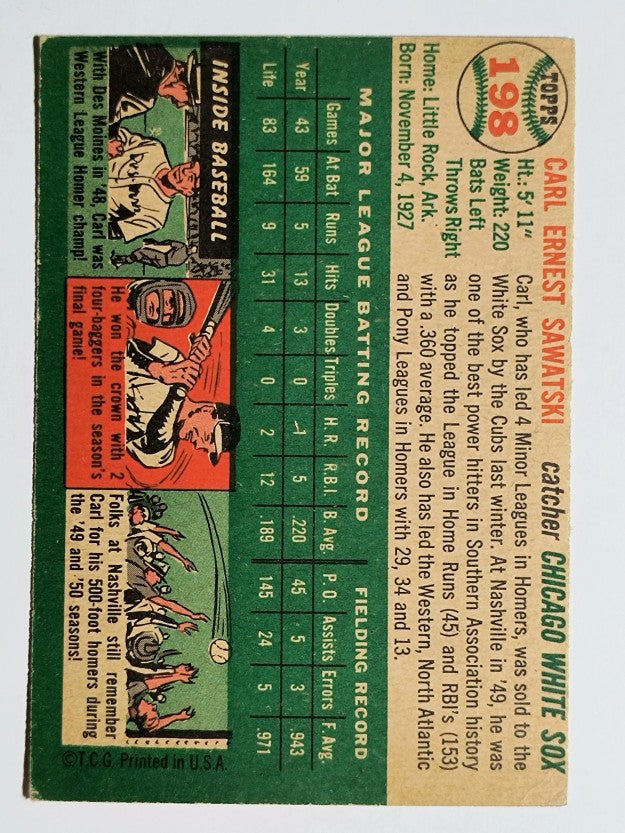 1954 Topps #198 Carl Sawatski (VGEX)