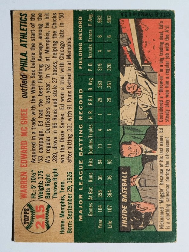 1954 Topps #215 Ed McGhee (EXMT)