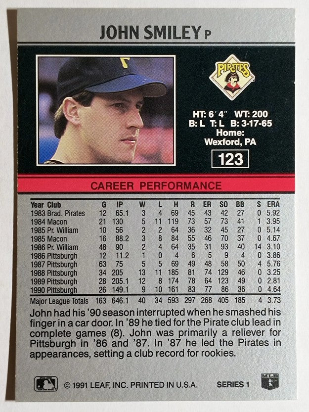 1991 Leaf #123 John Smiley