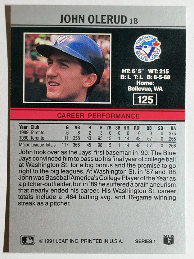 1991 Leaf #125 John Olerud