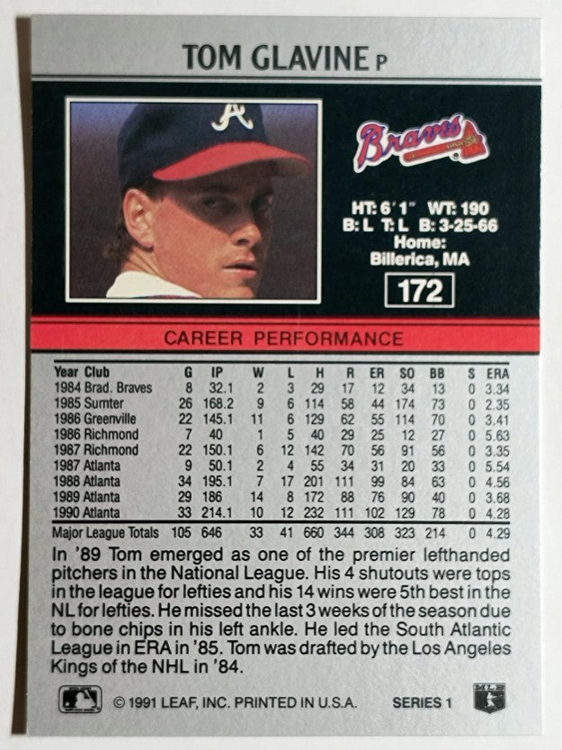 1991 Leaf #172 Tom Glavine