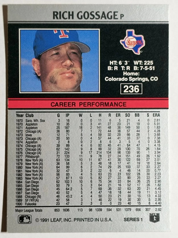 1991 Leaf #236 Rich Gossage