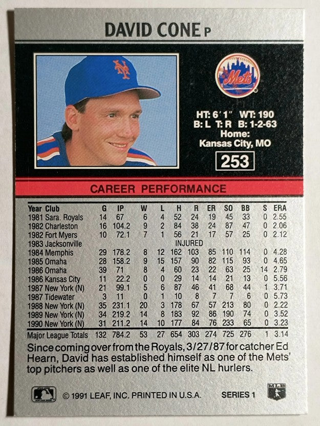 1991 Leaf #253 David Cone
