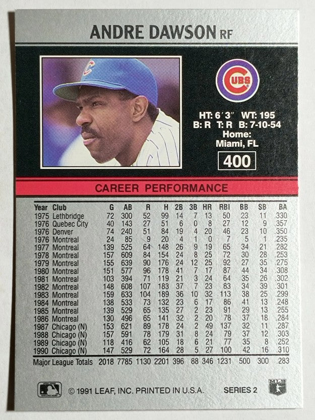 1991 Leaf #400 Andre Dawson