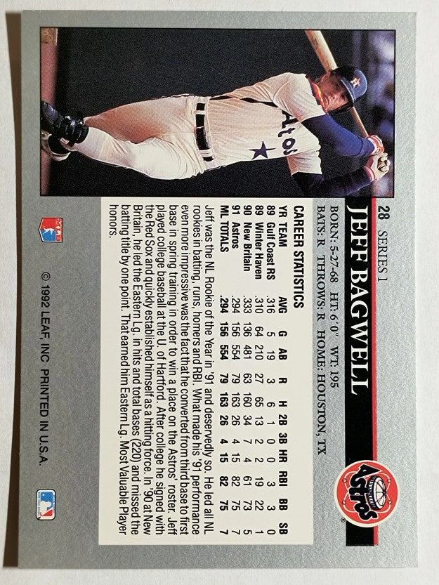 1992 Leaf #28 Jeff Bagwell