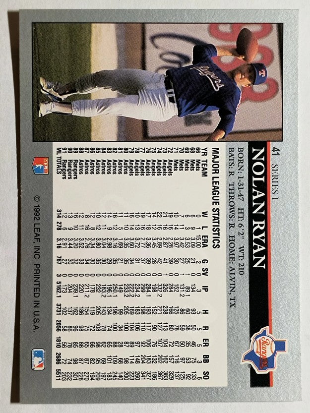 1992 Leaf #41 Nolan Ryan