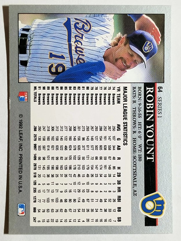 1992 Leaf #64 Robin Yount