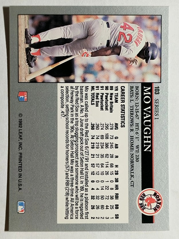 1992 Leaf #103 Mo Vaughn