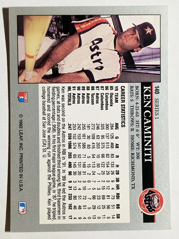 1992 Leaf #140 Ken Caminiti