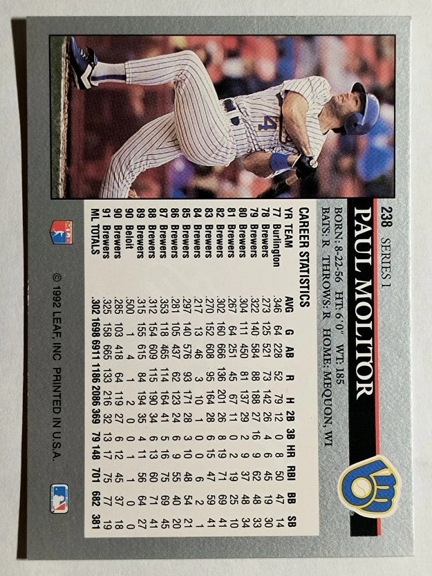 1992 Leaf #238 Paul Molitor