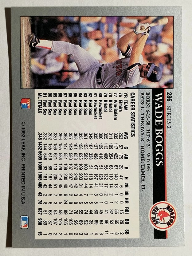 1992 Leaf #286 Wade Boggs
