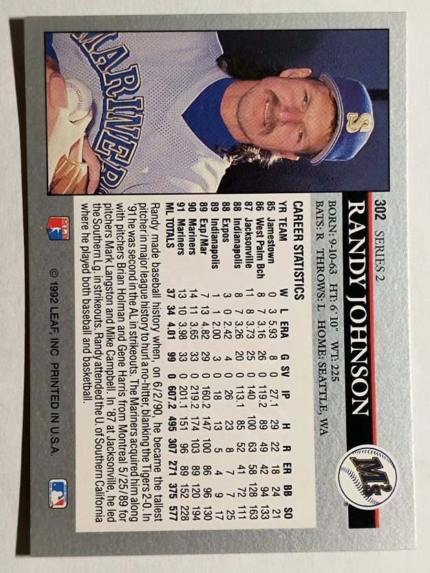 1992 Leaf #302 Randy Johnson