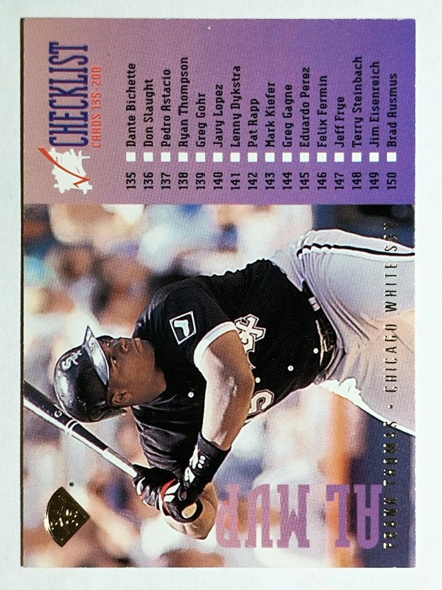 1995 Leaf Checklists #3 Frank Thomas