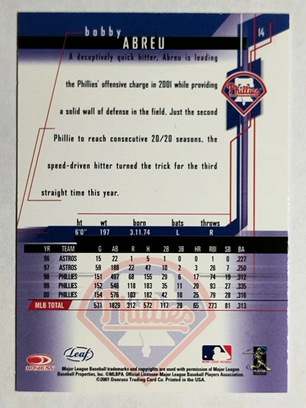 2001 Leaf Rookies and Stars #14 Bobby Abreu