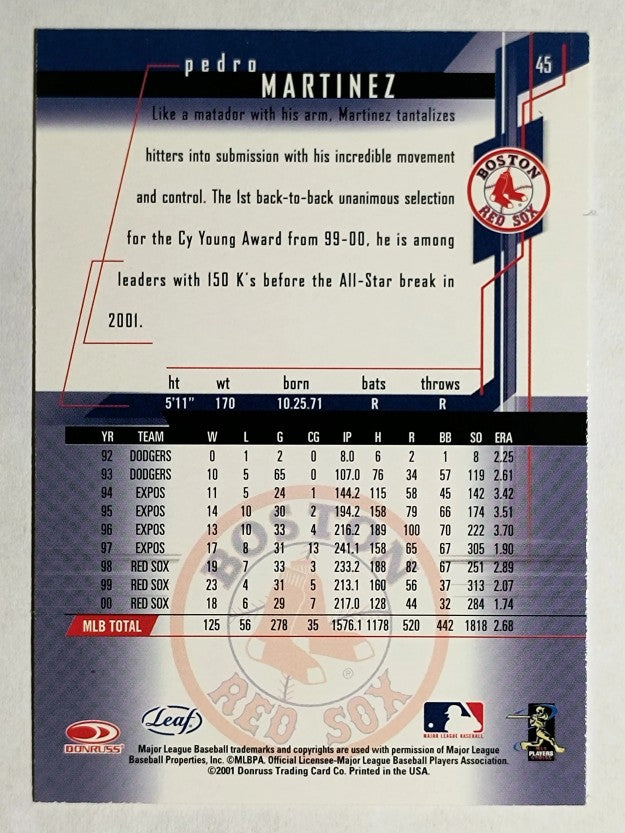 2001 Leaf Rookies and Stars #45 Pedro Martinez